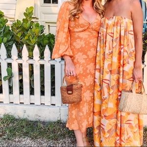 Hello Molly Orange MIDI Dress